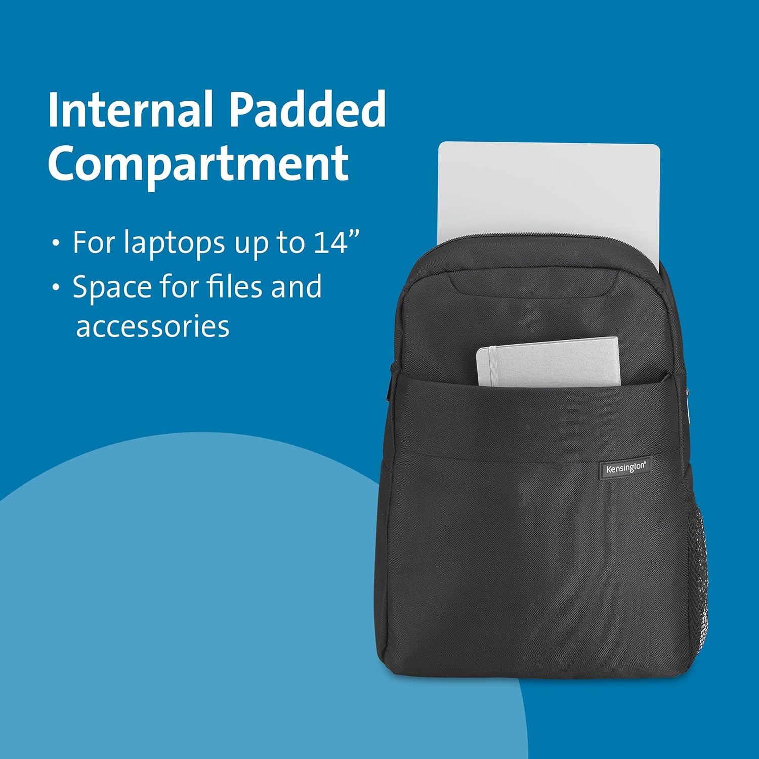 Kensington Simply Portable Lite Padded Laptop Backpack - Protective Laptop Rucksack with Padded Straps and Breathable Mesh Fabric - for Laptops Up to 14" (K60378WW)