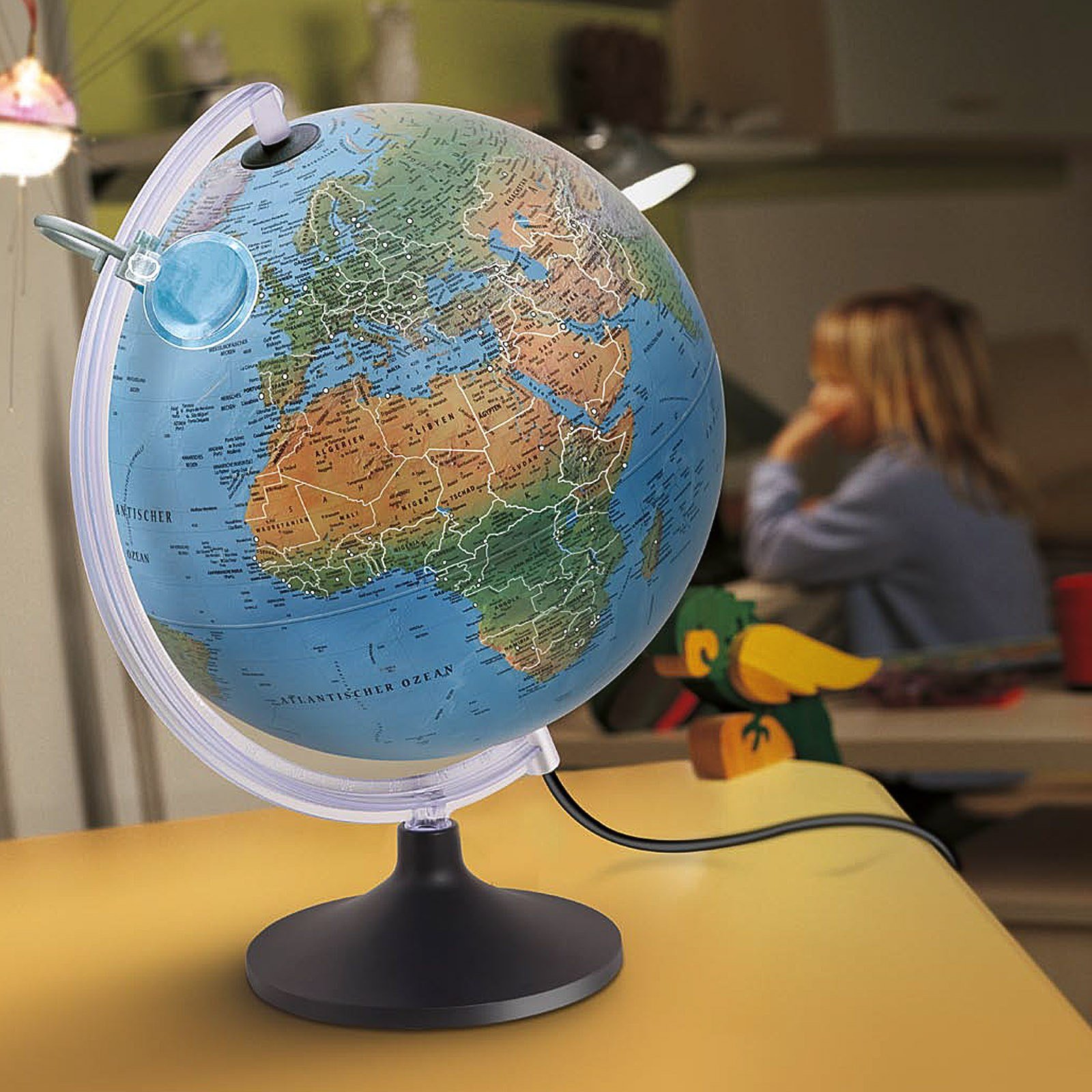 Bola Terraquea Interactiva Globo Terraqueo Con Luz Azul 30 Cm