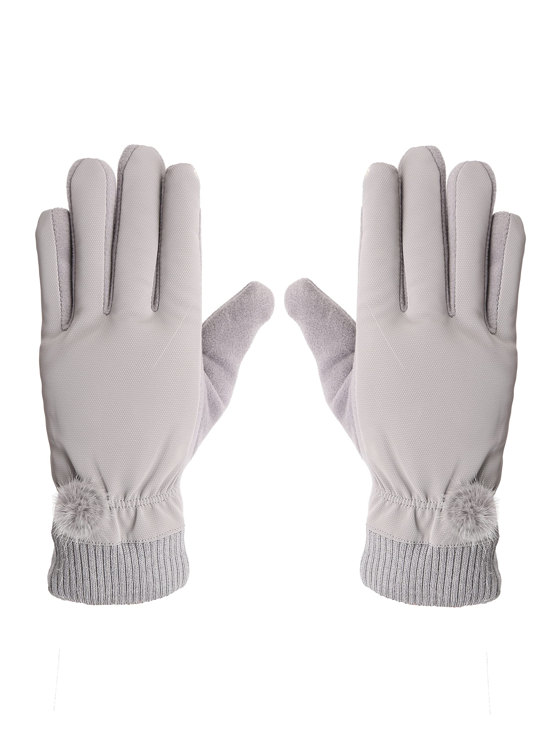 fabseasons Warm PU Winter gloves with Touchscreen finger for Girls and Women-picture-15