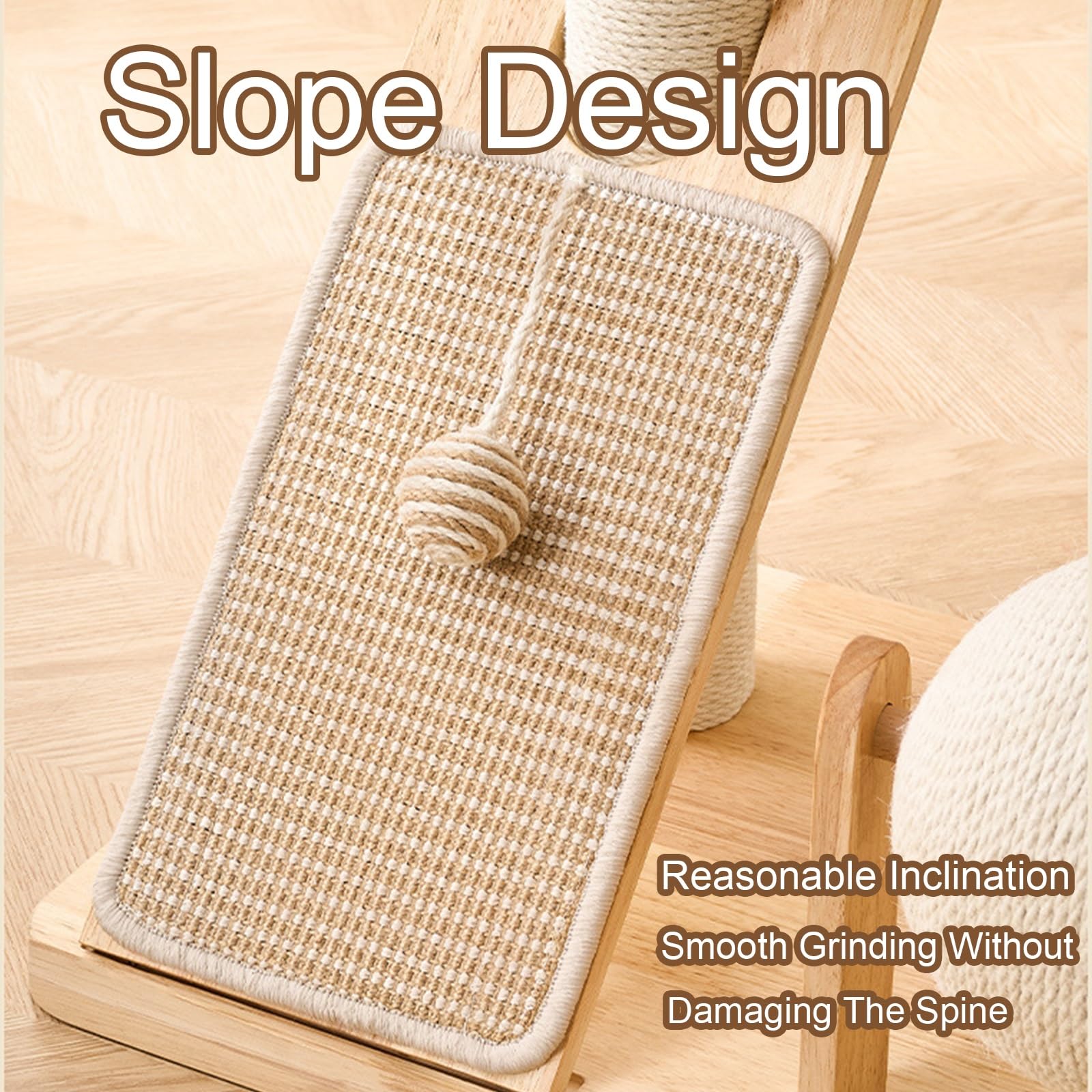 Torre per Gatti Moderna dal Pavimento al Soffitto, Tiragraffi in Legno a 3 Livelli con Palline di Canapa Sisal, Rampa Tiragraffi, Letto e Capsula Spaziale