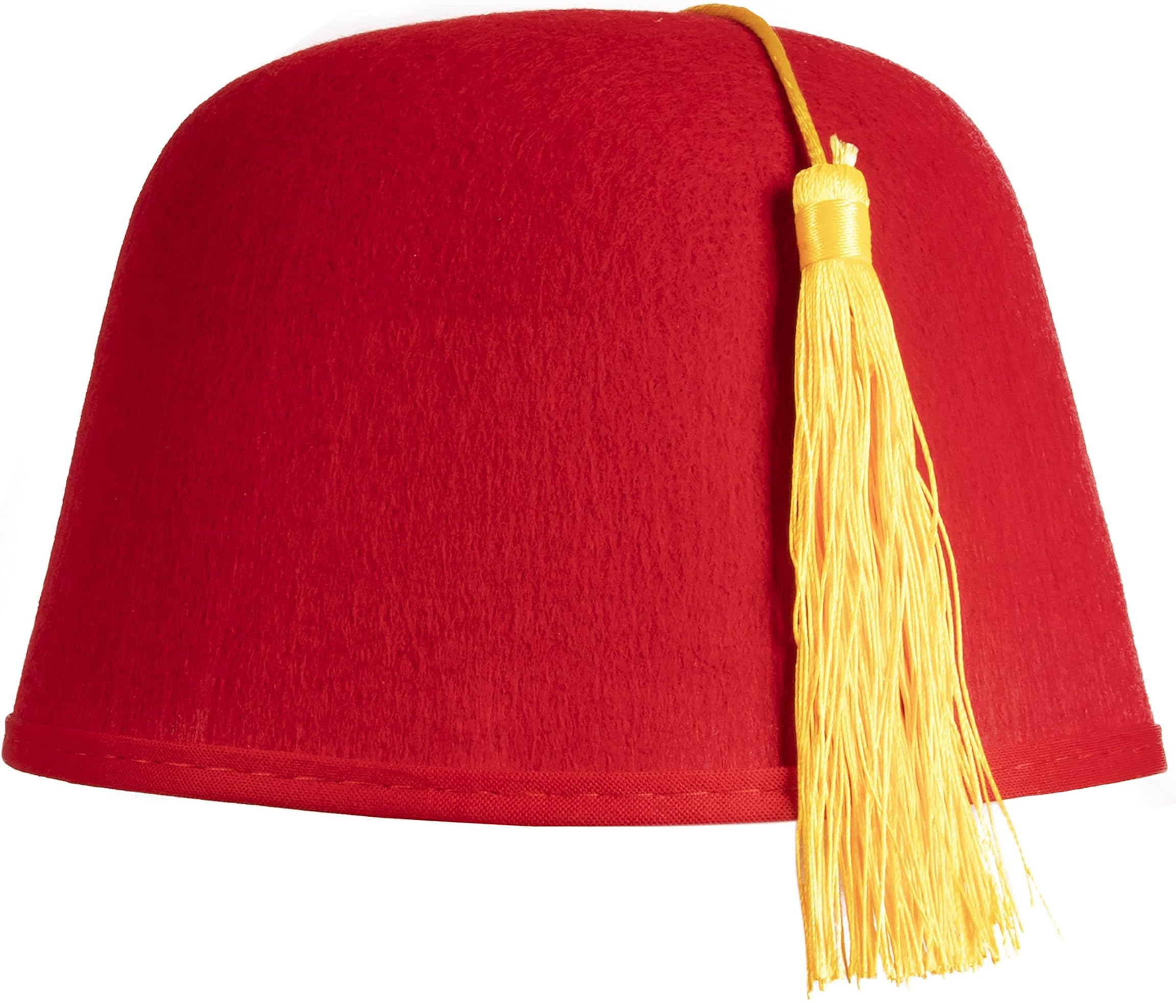 Kangaroo Red Fez Felt Hat w/Gold Tassel