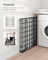 Vista 7 de SONGMICS Laundry Hamper, 29 Gal. (110L) Laundry Basket, Collapsible Clothes Hamper, Removable and Washable Liner, Metal Wire Frame, for Bedroom