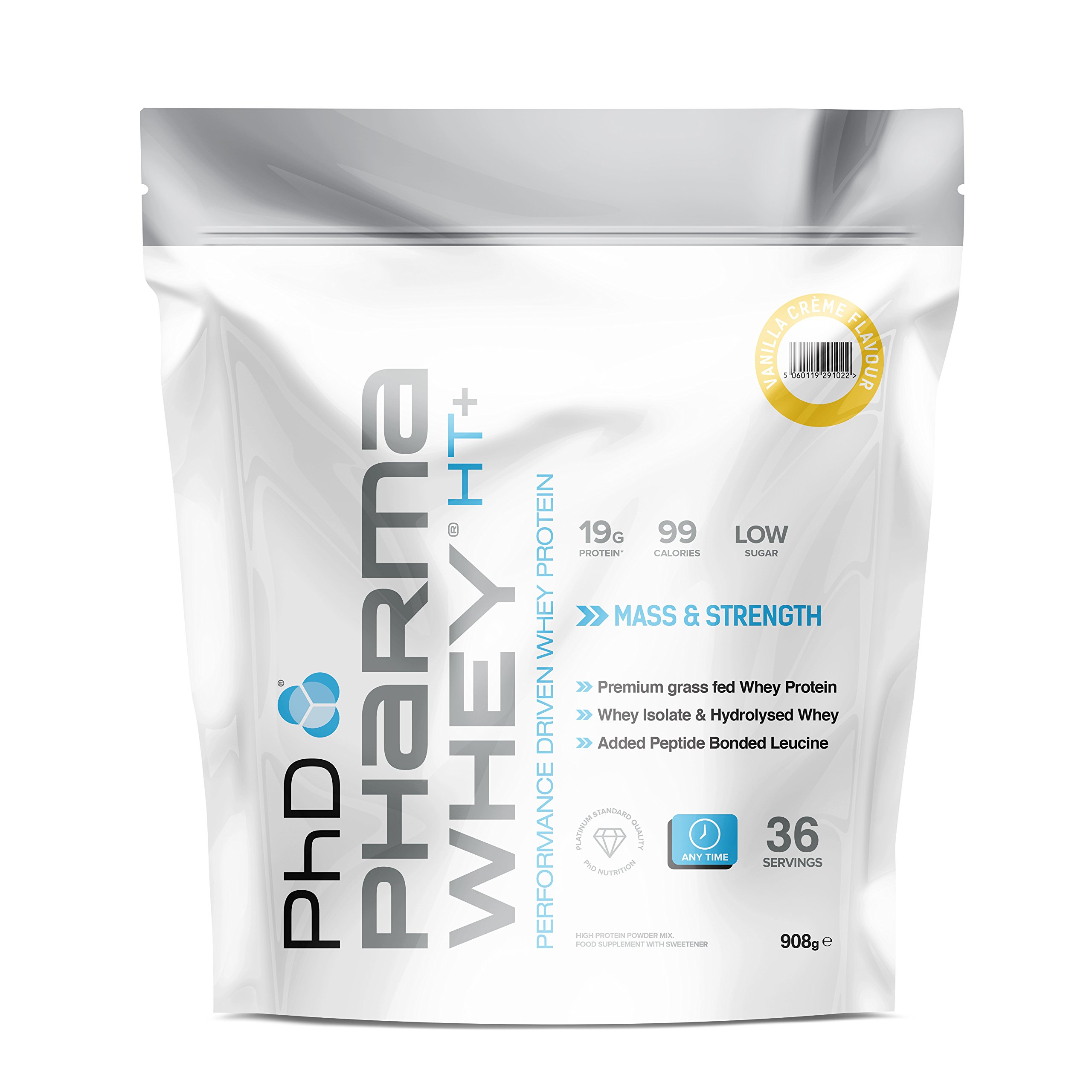 PhD Nutrition Pharma Whey HT+ Protein powder - 908 g, Vanilla Crème
