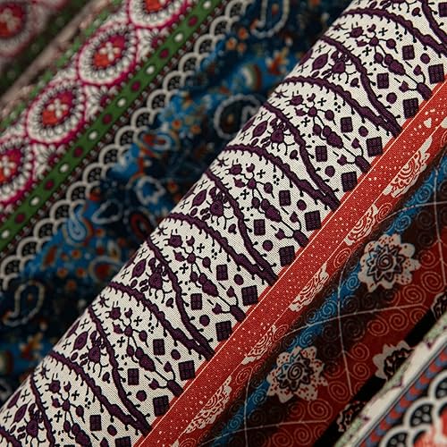 Miniatura 5 de VOGOL Cenefas bohemias para sala de estar, 1 panel con bolsillo para barra, cenefa bohemia con estampado geométrico con rayas, cortina corta de lino