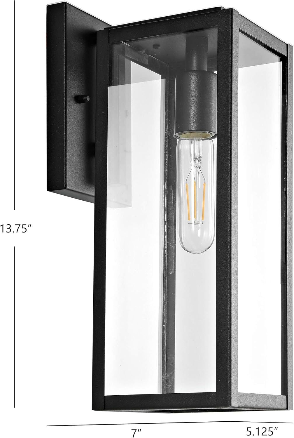 Norsan 13.75" Black Iron Outdoor Wall Lantern