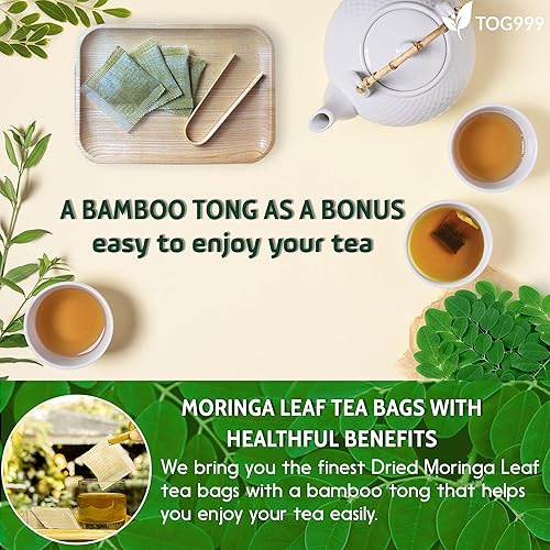 Miniatura 7 de 60 bolsas de té de hoja de moringa, 100% natural y puro de hojas de moringa. Té de hierbas de moringa de hojas sueltas. Té de hoja de moringa. Sin