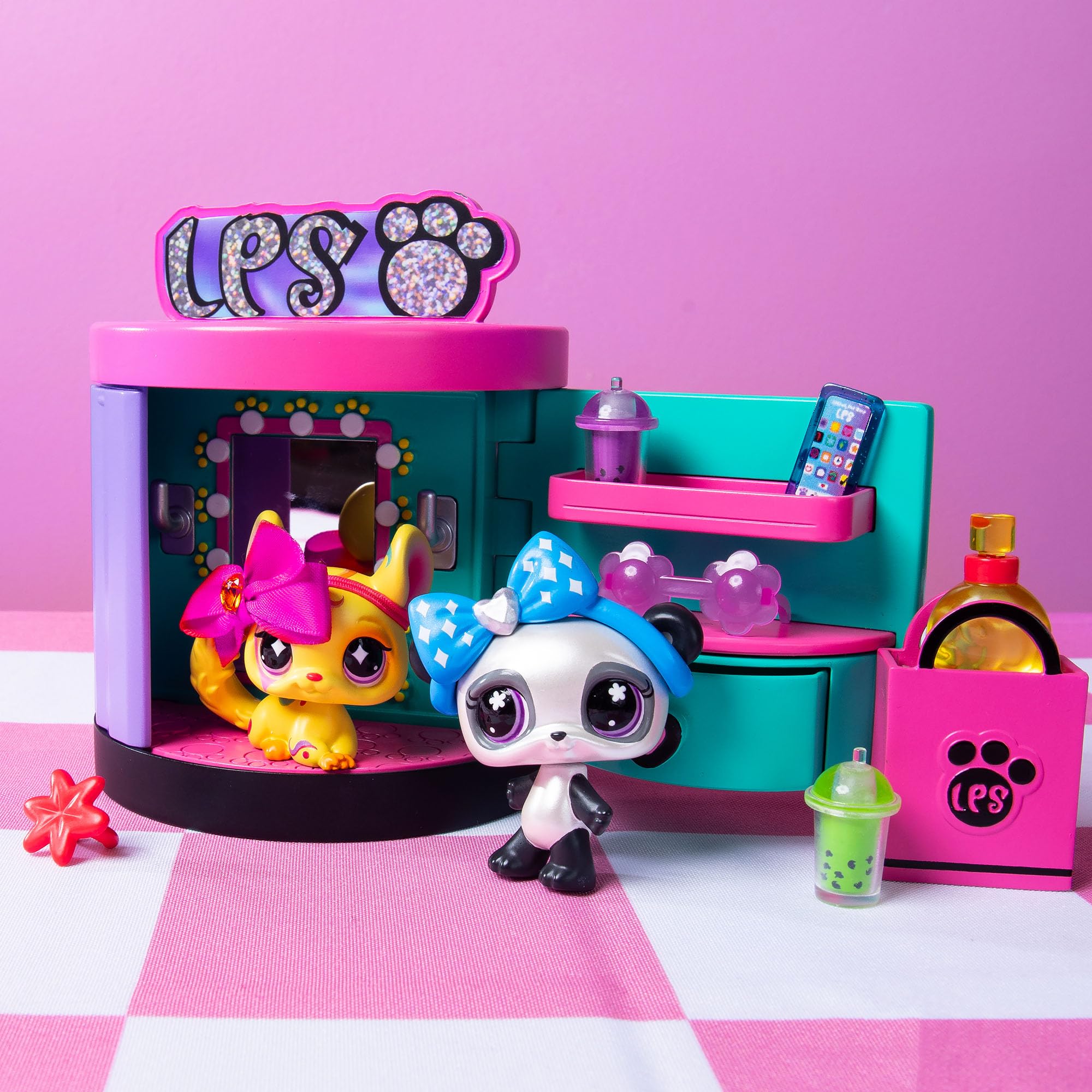 Littlest Pet Shop Spin & Style Boutique - Serie 4 - Gen 7 Auténtica Figura de Juguete LPS Bobble Head, Animal de Juguete Coleccionable, a Partir de 4 años