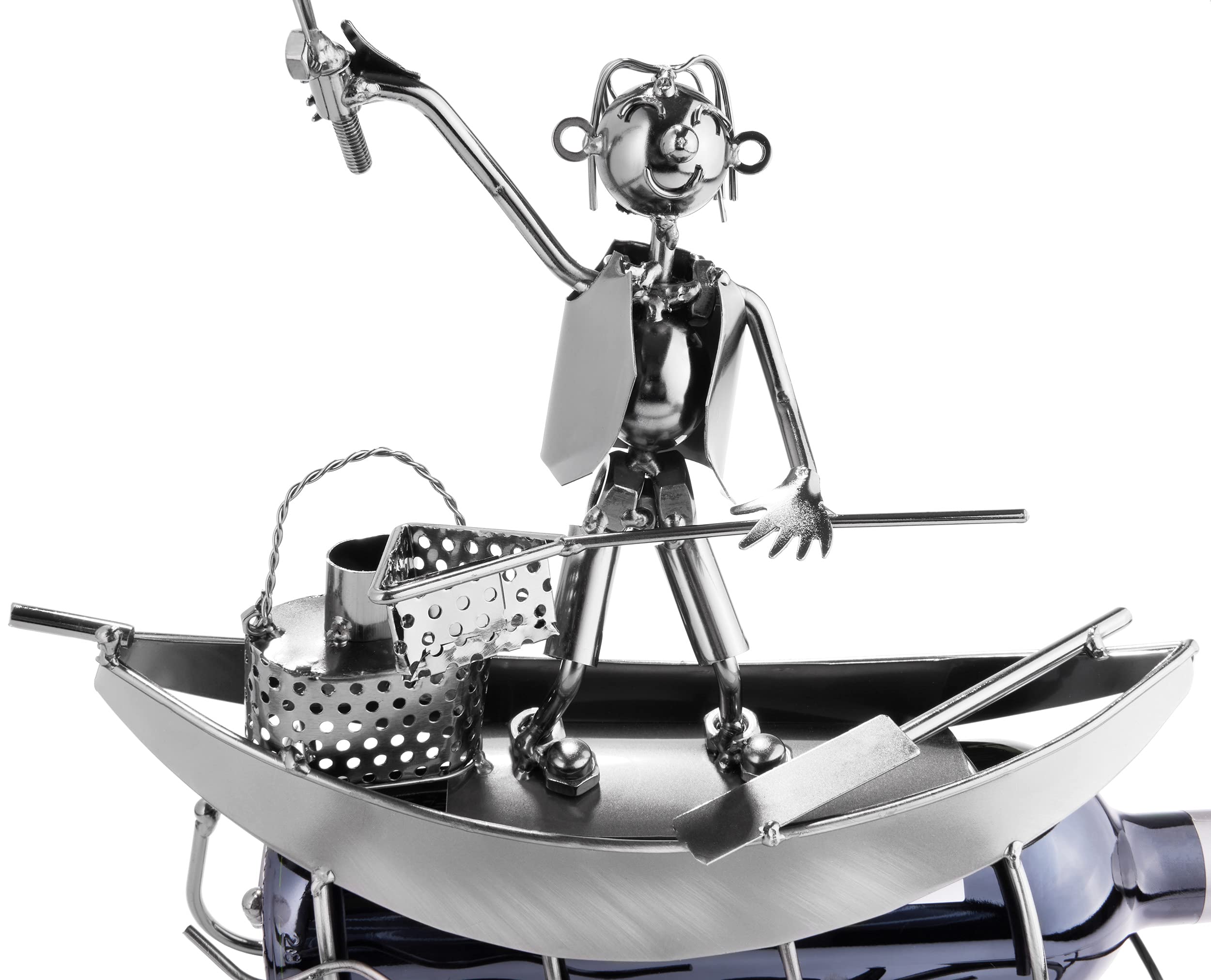Brubaker - Soporte para Botella de Vino, diseño de Pescador en Barco