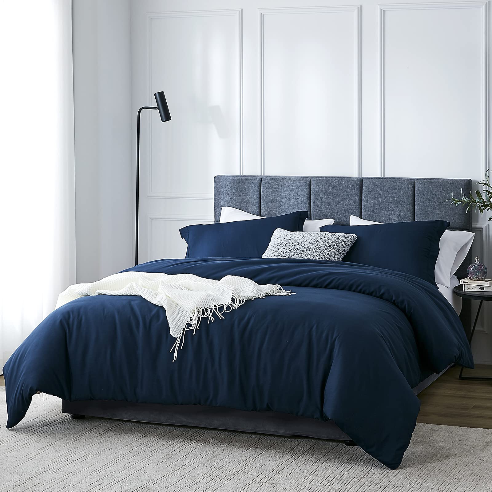 Amazon.com: EHEYCIGA Duvet Cover Set King Size Navy, 3 Pieces Ultra Soft  Micorfiber Comforter Cover 104x90 inches with Zipper Closure and 2 Pillow  Shams(Comforter Not Included) : Home u0026 Kitchen
