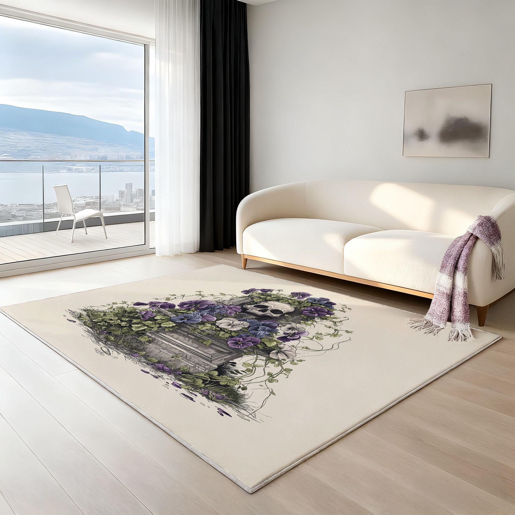 Tapis de chambre doux moelleux antidérapant et facile à nettoyer