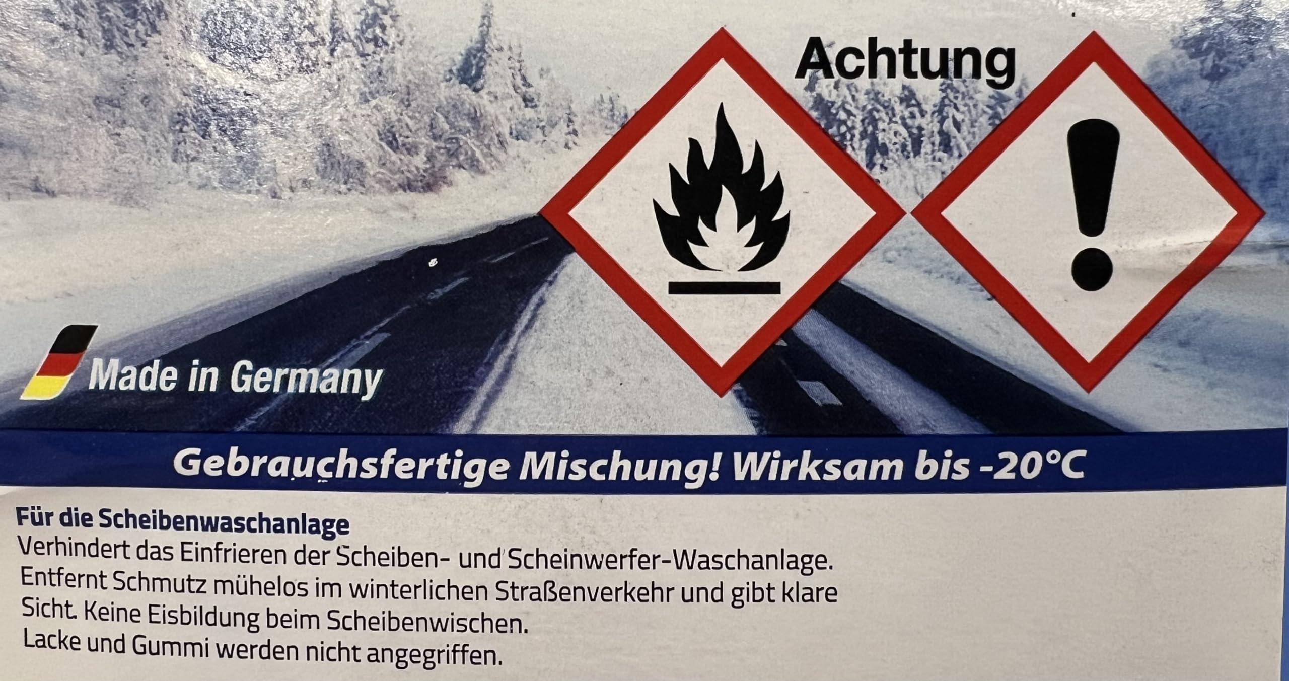 4x 5L Kanister Scheibenfrostschutz -20°C Frostschutzmittel für Auto, Frostschutz mit Citrusduft, Ideal für Scheibenwaschanlage im Winter, 20 Liter
