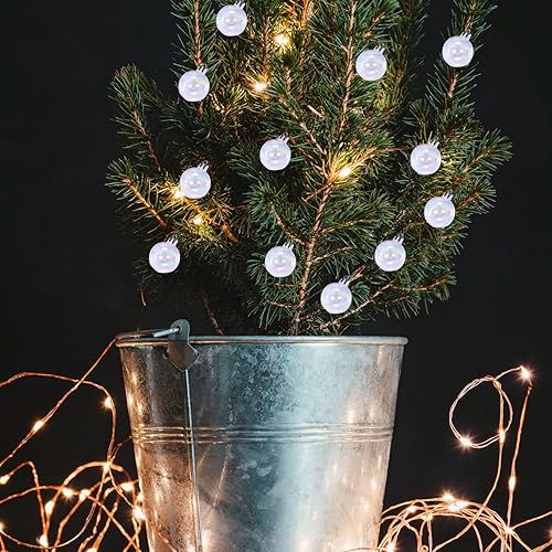 Miniatura 5 de 12 adornos de plástico iridiscentes de Navidad de 2.36 pulgadas, adornos iridiscentes para árbol de Navidad, bolas transparentes para Halloween,