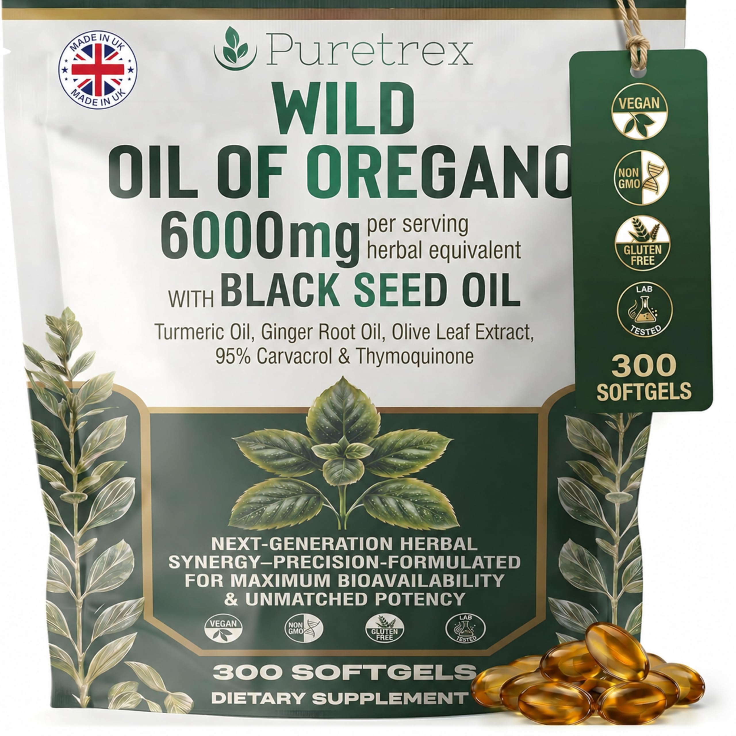 Amazon.com: PURETREX Wild Oil of Oregano with Black Seed Oil 300