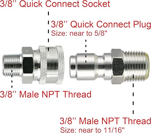 Vista 4 de RIDGE WASHER High Pressure Ball Valve Kit for Power Washer Hose, 3/8” Quick Disconnect, 4500 PSI
