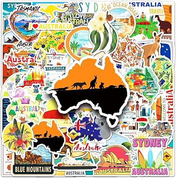 50Pcs Australia Travel Stickers,Australia Graffiti Stickers,Vinyl ...