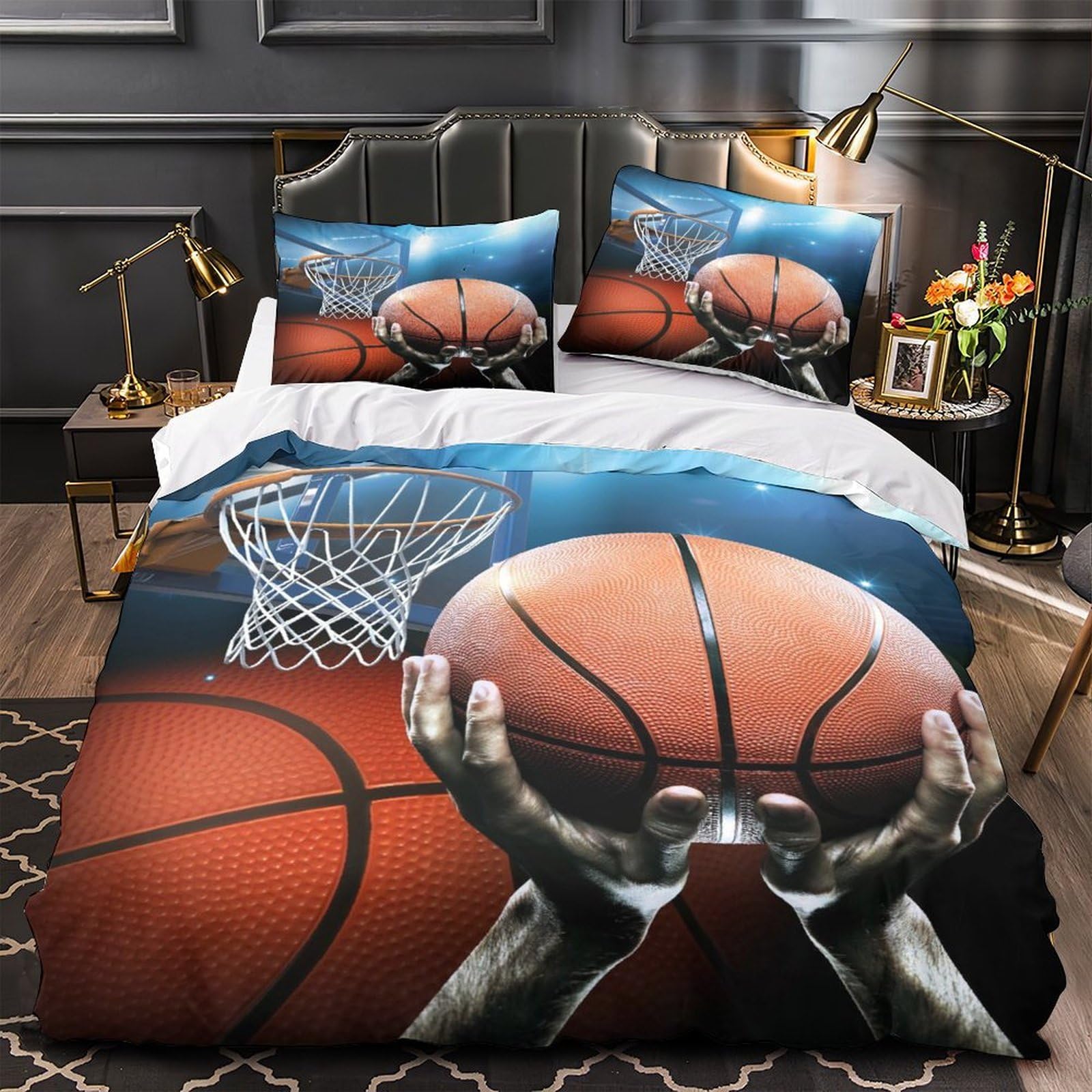 Housse de couette basketball 3D idée cadeau anniversaire ado fan de basket
