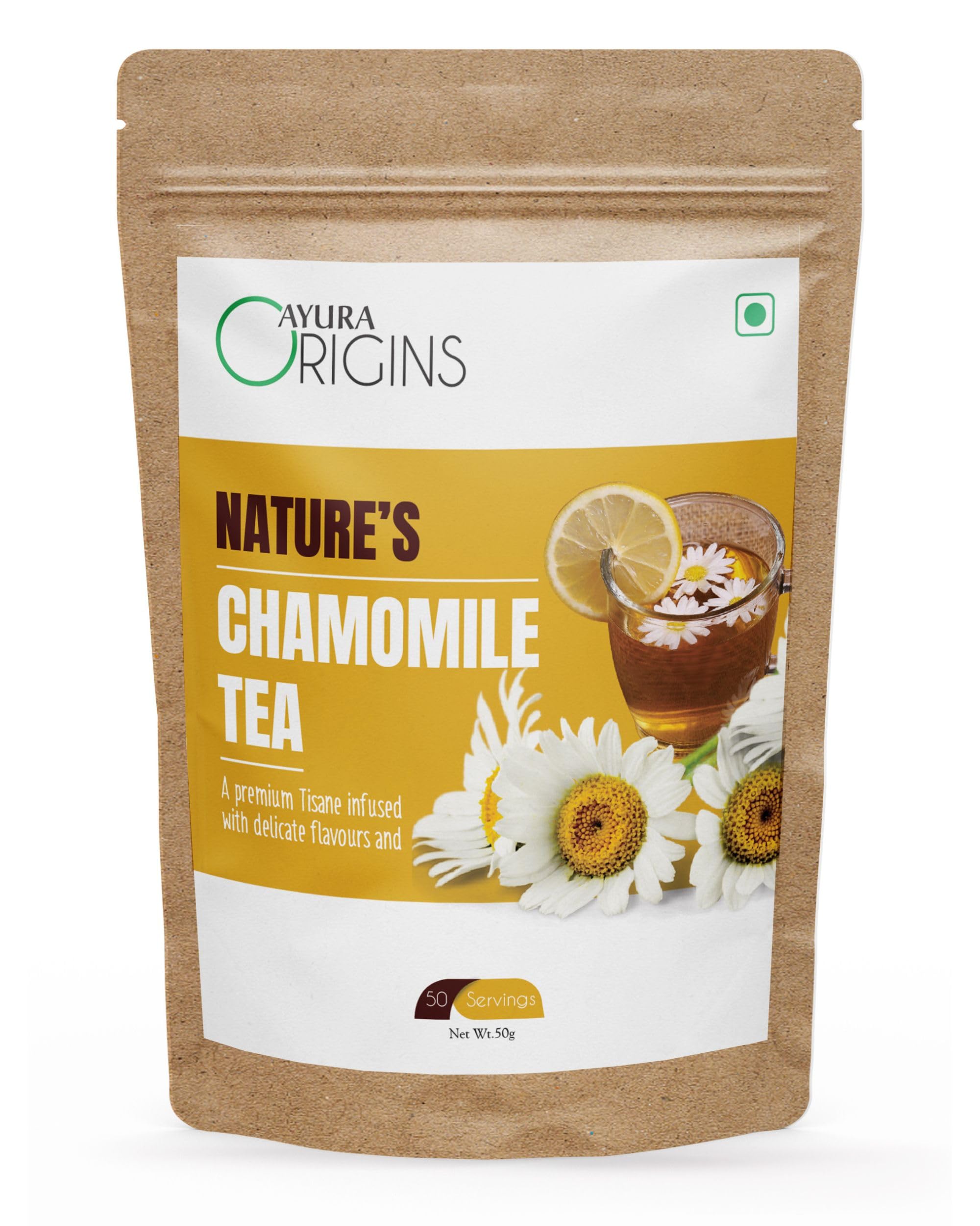 Ayura Origins Nature's Chamomile Tea - Gentle Soothing Herbal - 50g