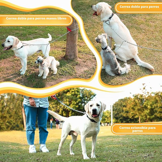 Foto 6 de 7 de HAPPY HACHI Doble Correa Metal para 2 Perros L: 4.0mm*70cm