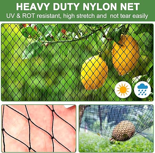 Miniatura 7 de Red para pájaros  Red para aves de corral de 100 x 100 pies con malla cuadrada de 1 pulgada para gallinero, red de pájaros para protección del