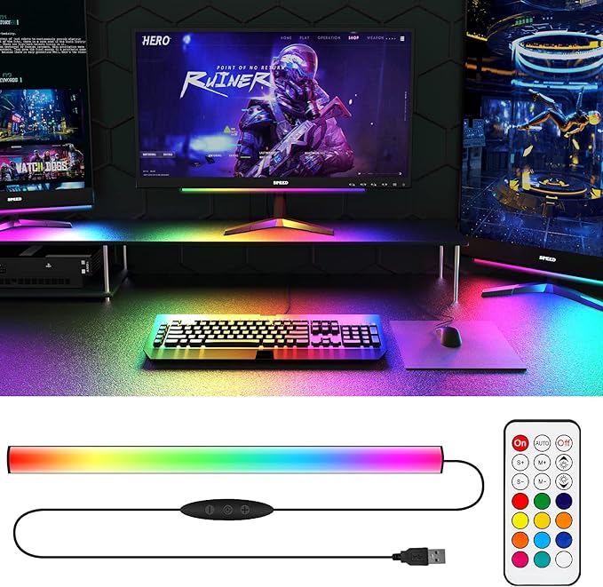 WILLED Under Monitor Light Bar, RGBIC Dreamcolor Ambient Gaming Lights