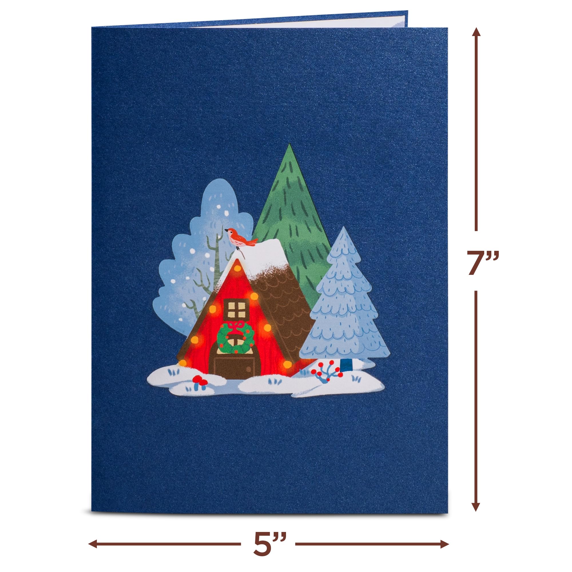 Paper Love Tarjeta desplegable de Navidad 3D de Magical Town, regalo para invierno, Navidad o vacaciones, cubierta de 5 x 7 pulgadas, incluye sobre y etiqueta de nota extraíble
