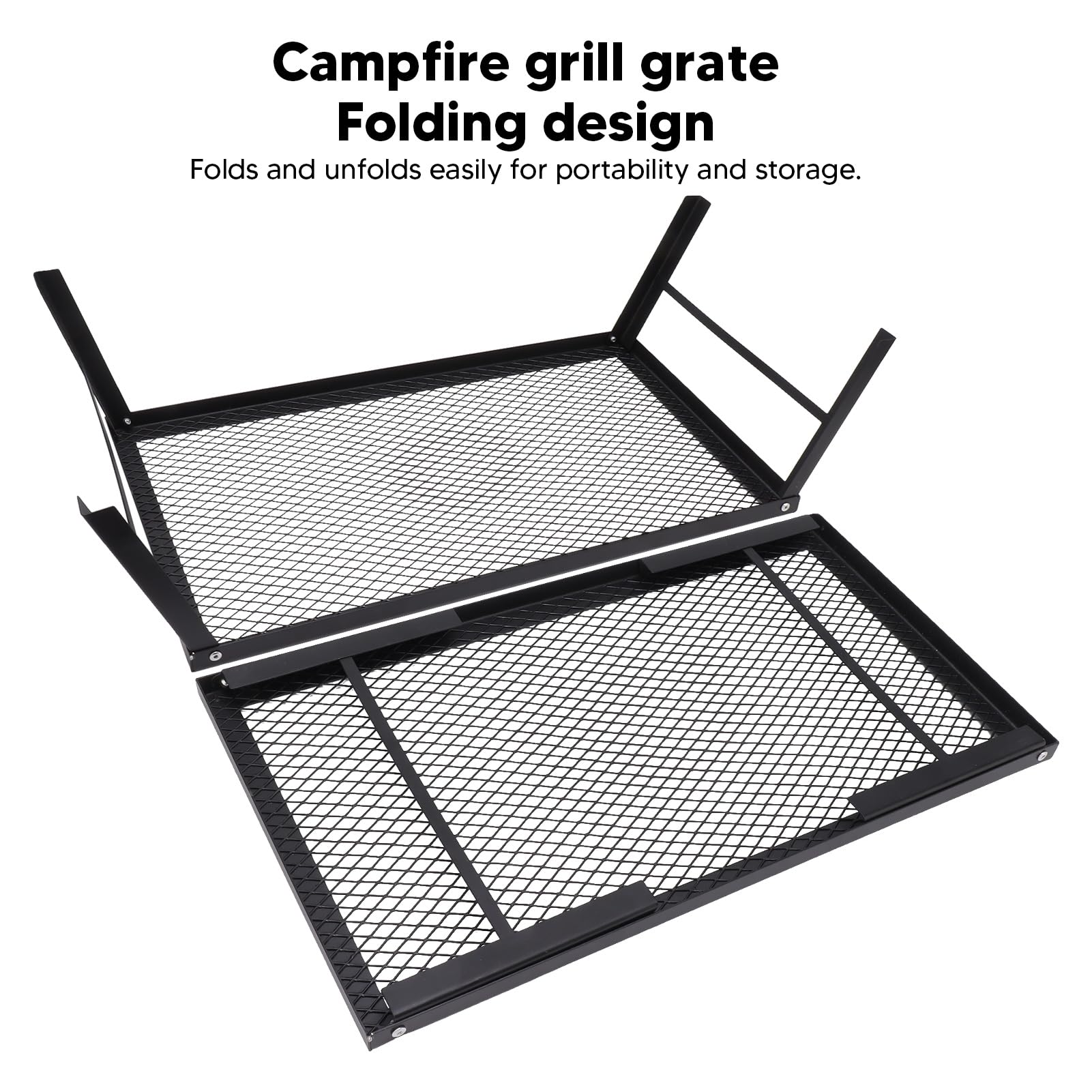 Denash Anche Riscaldando la Griglia di Fuoco Pieghevole con Gambe Pieghevoli per Accamplare Kebabs Hierro (Standard)