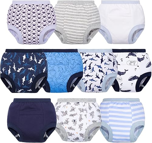 BIG ELEPHANT Pantalones de entrenamiento para niños pequeños, ropa interior absorbente de algodón suave para bebés niños y niñas