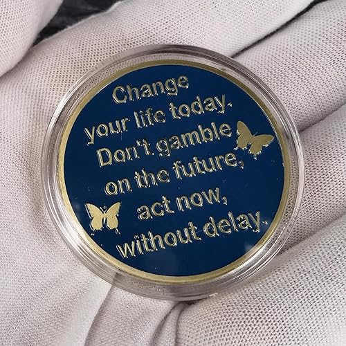 Miniatura 2 de Butterfly Sobriety Chip Recovery Coin - Cambia tu esencia de vida - Medallón de recuperación de adicciones para hombres y mujeres