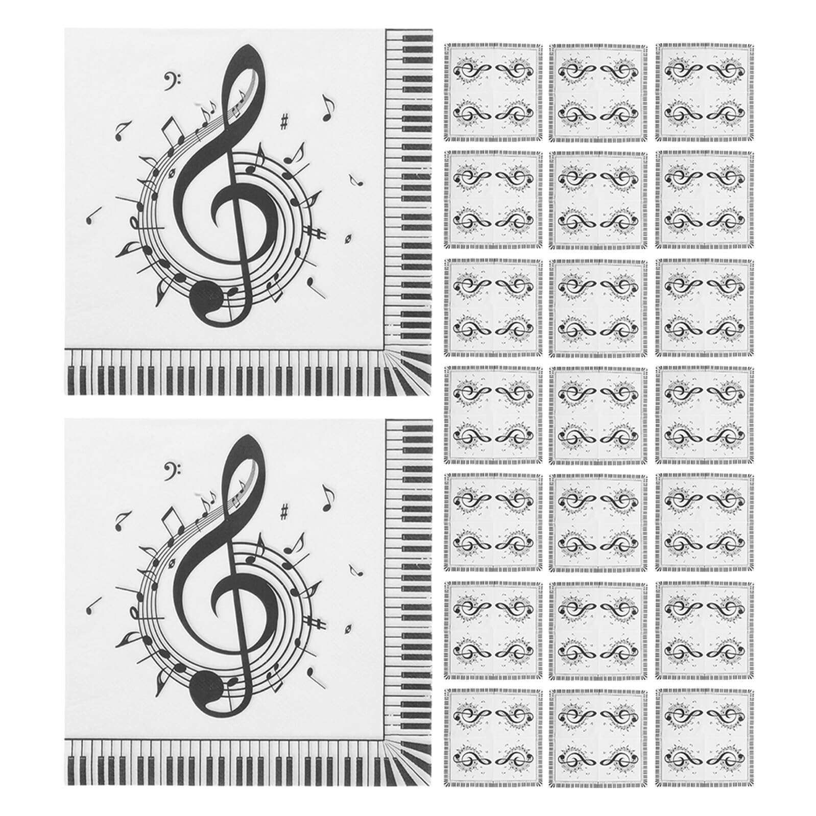 100 Einwegservietten mit Musiknoten Motiv aus Papier für Musikthemenpartys und Hochzeiten Kreative Cocktail Servietten zur Tischdekoration