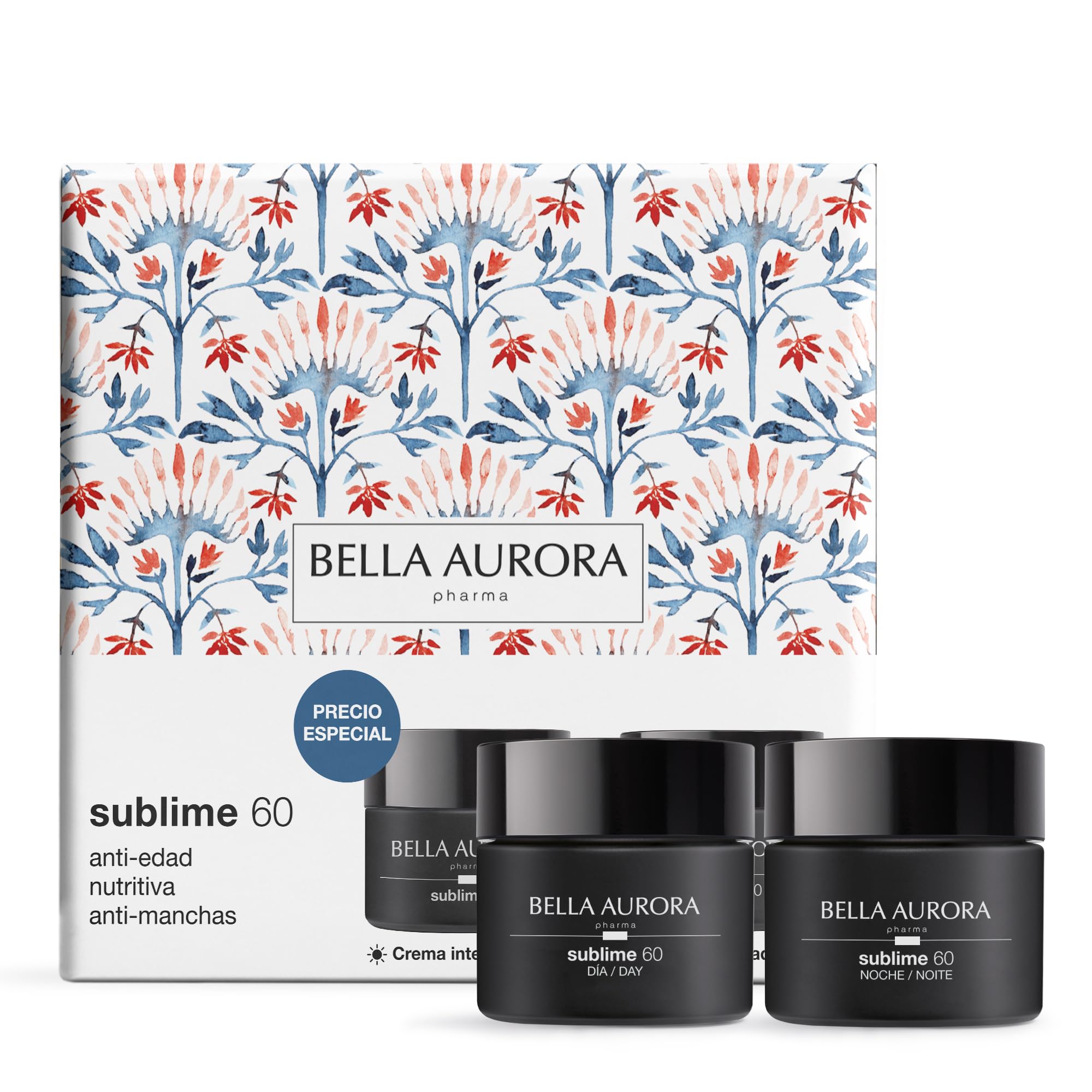 BELLA AURORA - Pack Sublime 60, Crema Intensiva Día 50 ml + Crema Renovadora Noche 50 ml, Tratamiento Antiedad, Piel Madura, Redefine Contorno Facial, Mejora Firmeza, Aporta Luminosidad, 60 Años