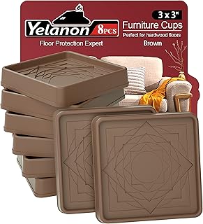 Furniture Coasters ,8 Pcs 3” Furniture Caster Cups - Non Slip Furniture Pads Hardwoods Floors - Non Skid Furniture Gripper...