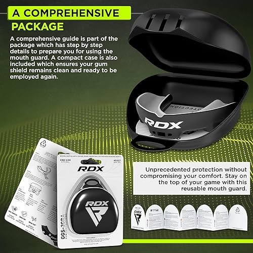 Miniatura 7 de RDX Protector Bucal para Boxeo MMA Kickboxing Muay Thai Judo Karate - Protector de Mandíbula con Funda de Almacenamiento para Adultos, Artes