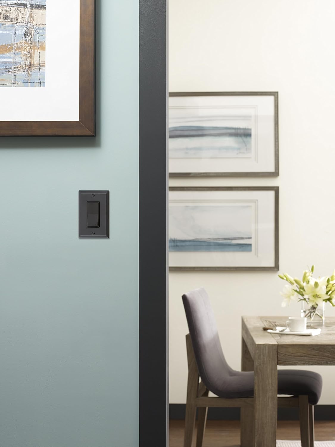 Amerock | Wall Plate | Black Bronze | 1 Rocker Switch Plate Cover | Mulholland | 1 Pack | Decora Wall Plate | Light Switch Cover