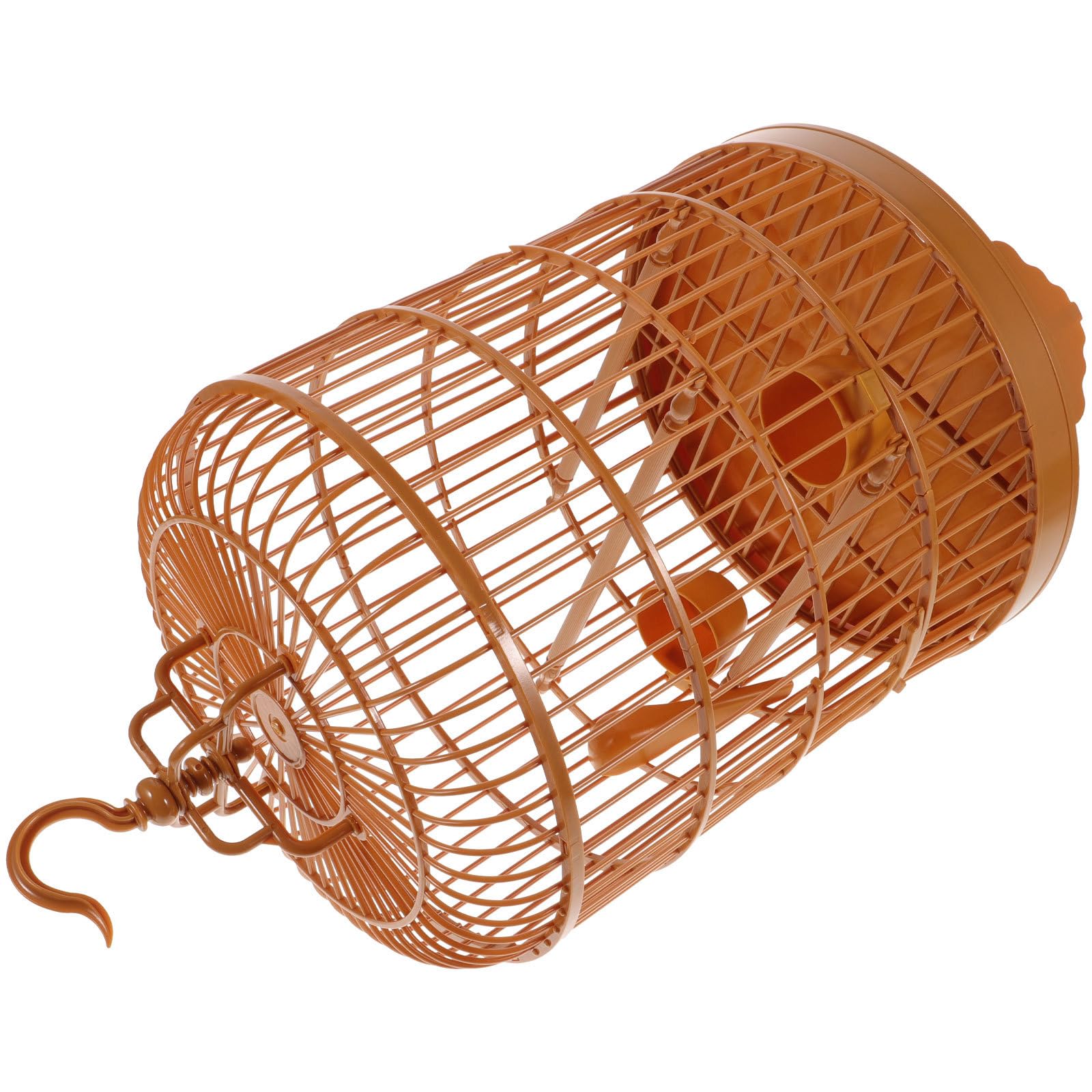 Cage à oiseaux ronde marron au salon : un espace d'activité pour perruches et inséparables