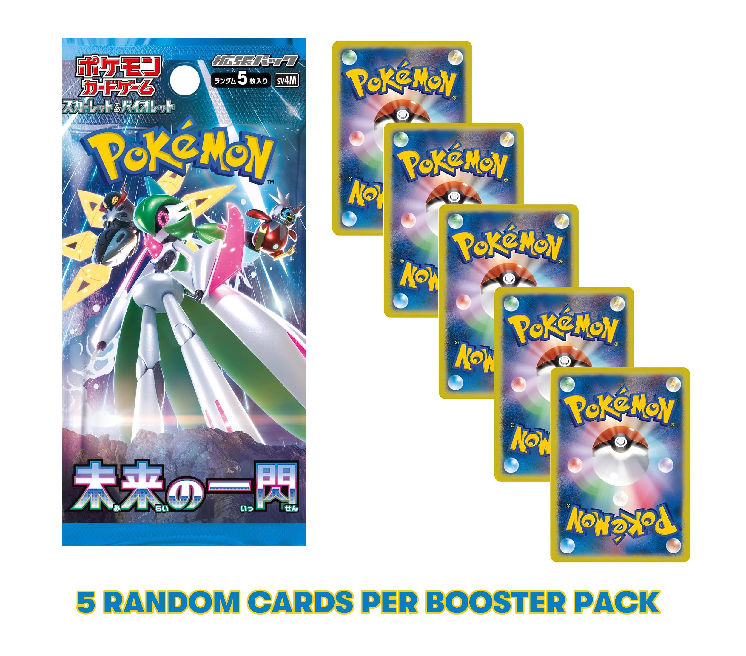 Pokemon TCG Future Flash Booster Packs x4, Colourful, 9 centimeters x 6 centimeters - Image 2