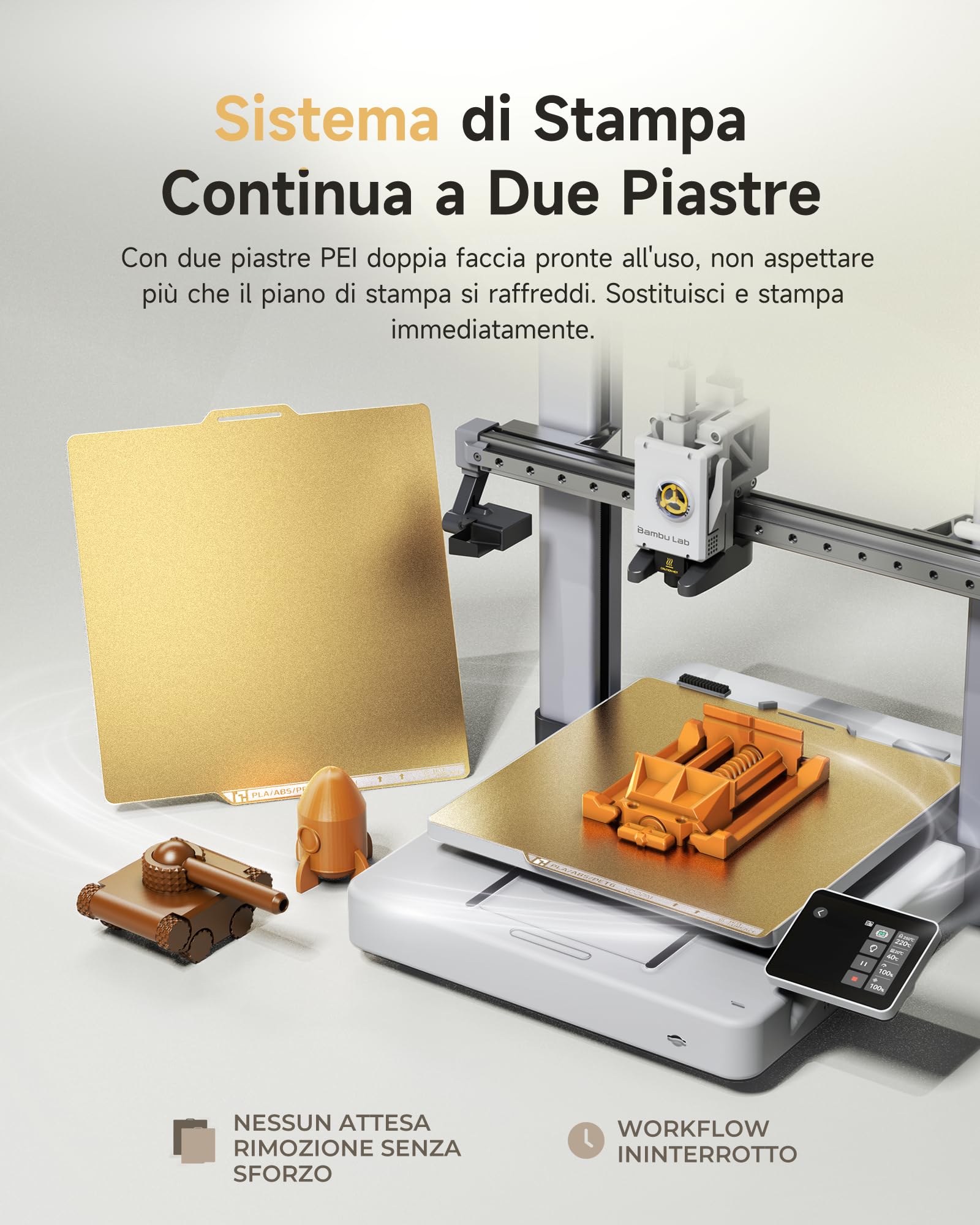 YOOPAI Bambu Lab P2S P1S A1 X1 X1C X1E P1P - Piastra di stampa in PEI testurizzata su entrambi i lati, 257 x 257 mm, 2 pezzi