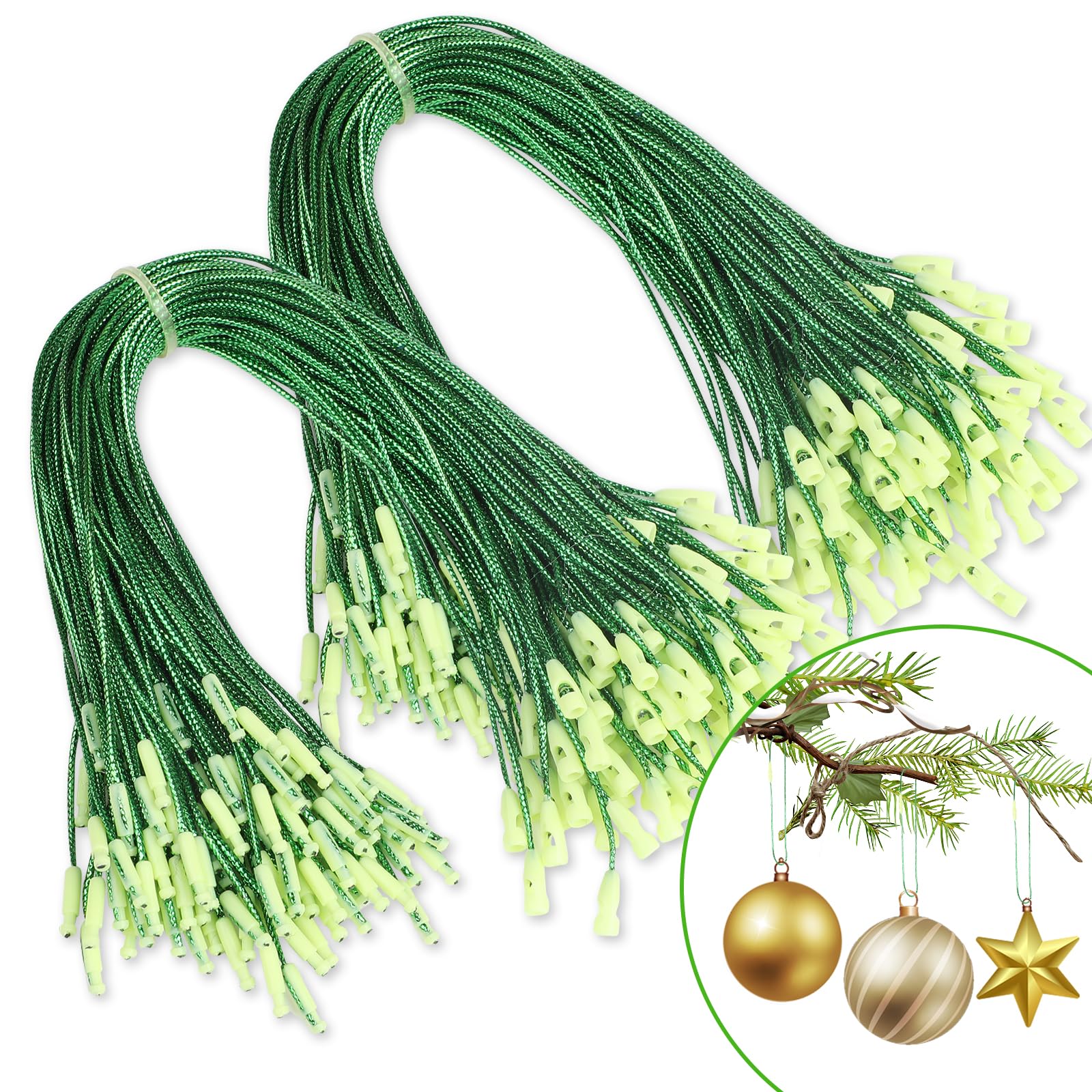 CCINEE 200 Pcs 7.9" Inch Christmas Ornaments String Hanger