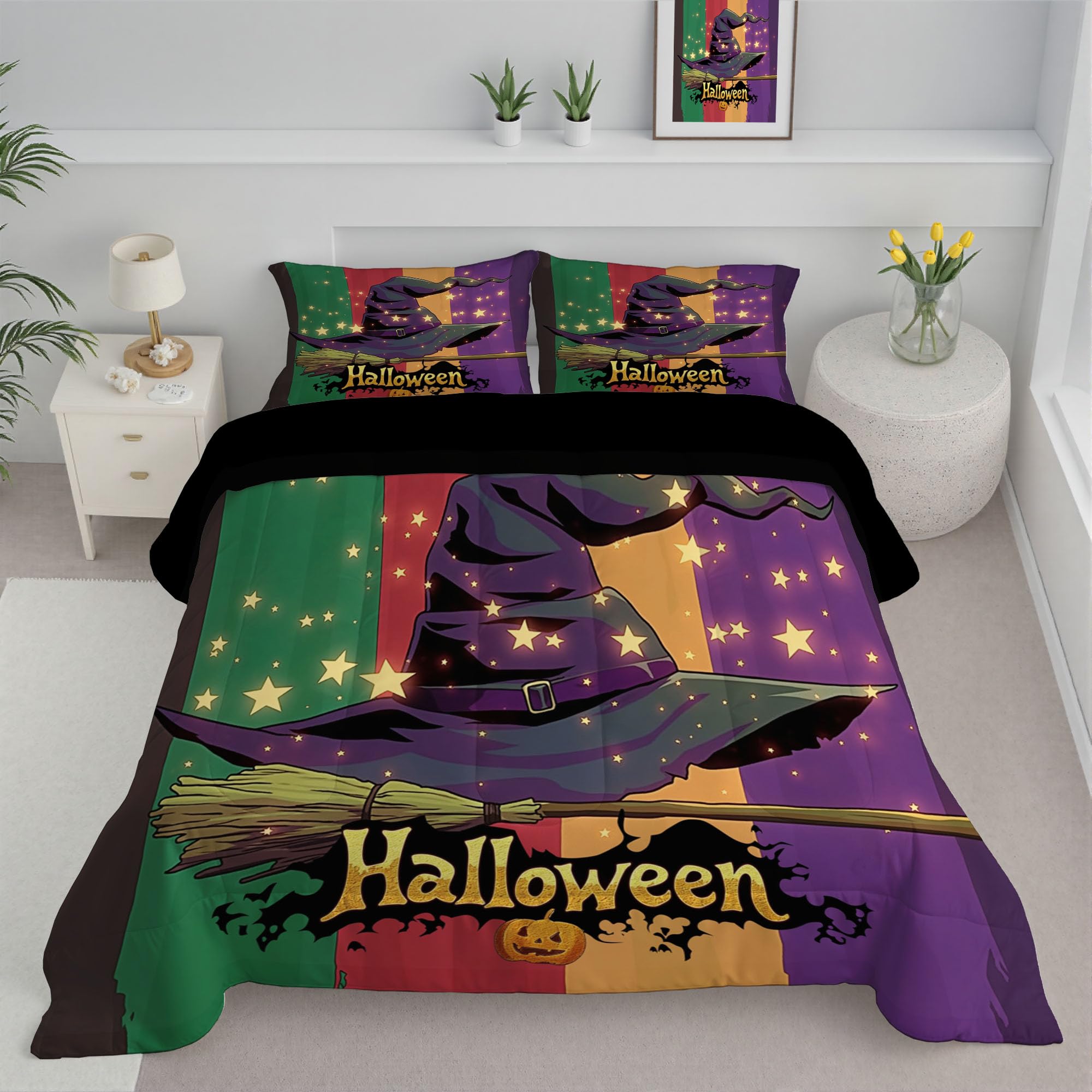 Couette 4 saisons 140x200cm violette lavable pour lit 1 personne