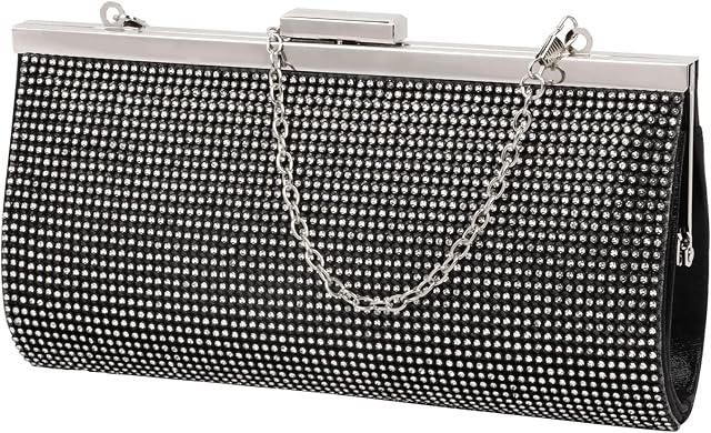 Rhinestone Women Clutch Sparkly Crystal Bag,Evening Clutch Chain Shoulder Bags Evening Handbag Elegant Sequins Evening Clutch Party Prom Wedding