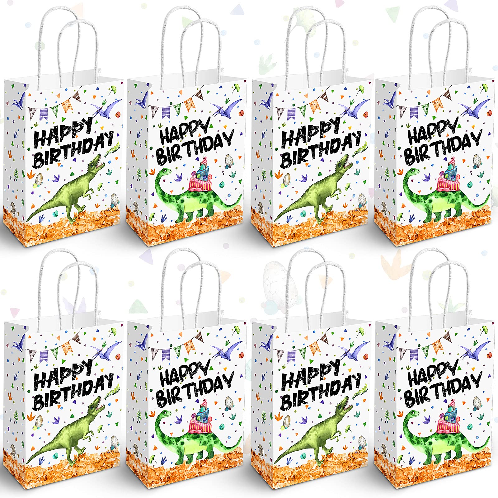 Dinosaur Birthday Party Bags Watercolor Cartoon Dinosaur Party Favor