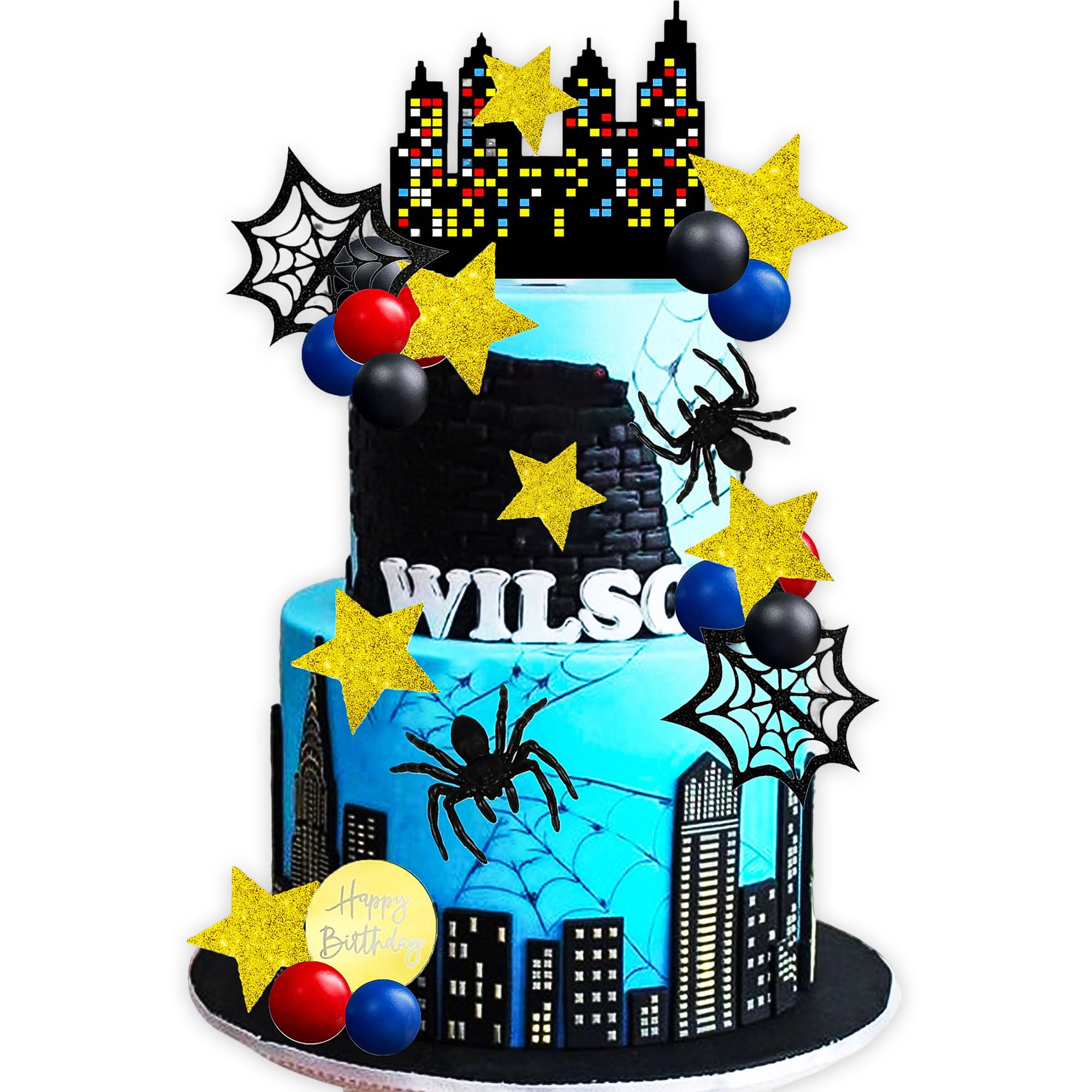 Spider Cake Topper Superhero Themed Birthday Decorations Superhero Birthday Cake Decoration Superhero Party Favors Cupcake Cake Decoration Spider Cake Decoration