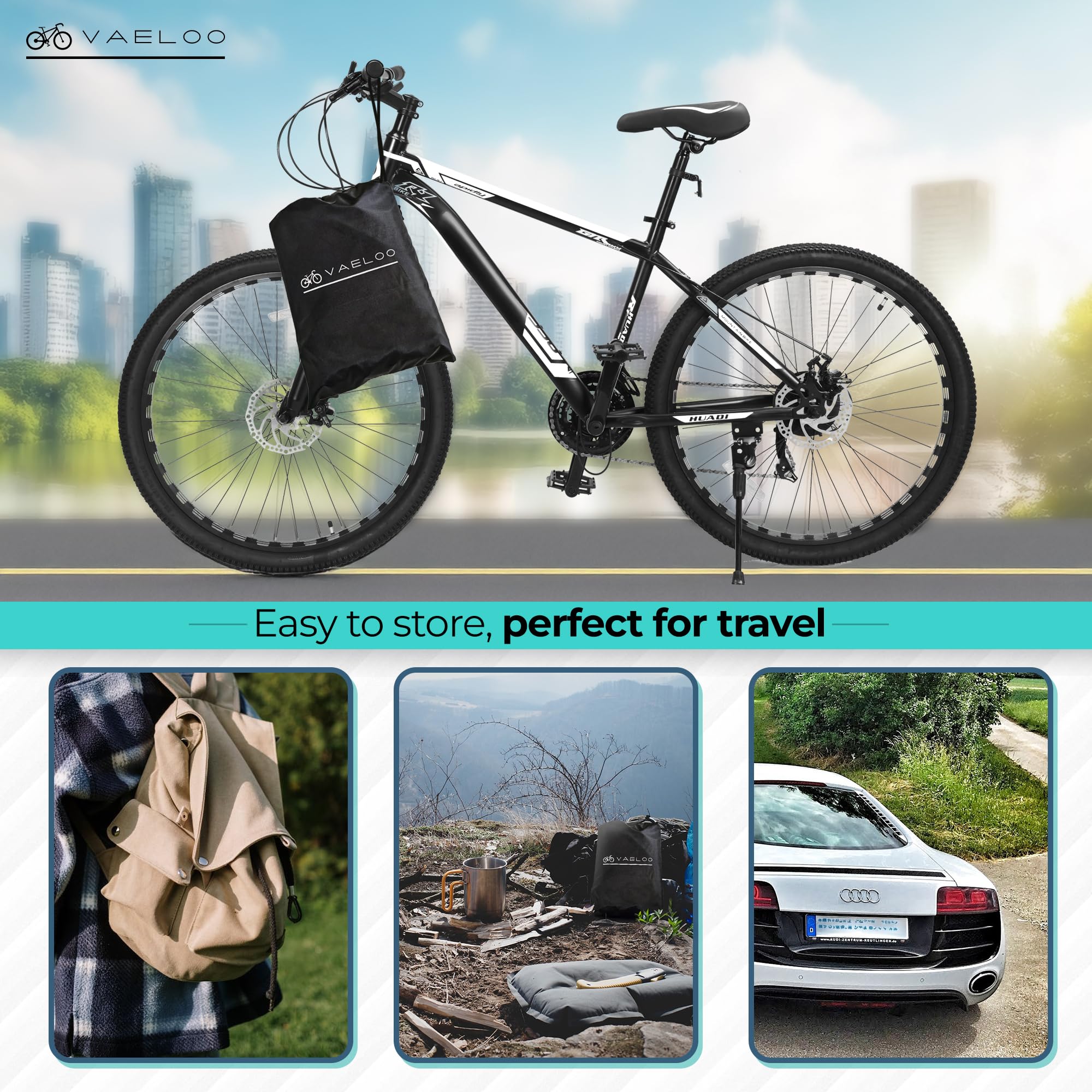 Funda Protectora Impermeable Para Bicicleta De Exterior, Válida Para 1 O 2 Bicis, Hasta 29 Pulgadas, Con Bolsa De Almacenamiento
