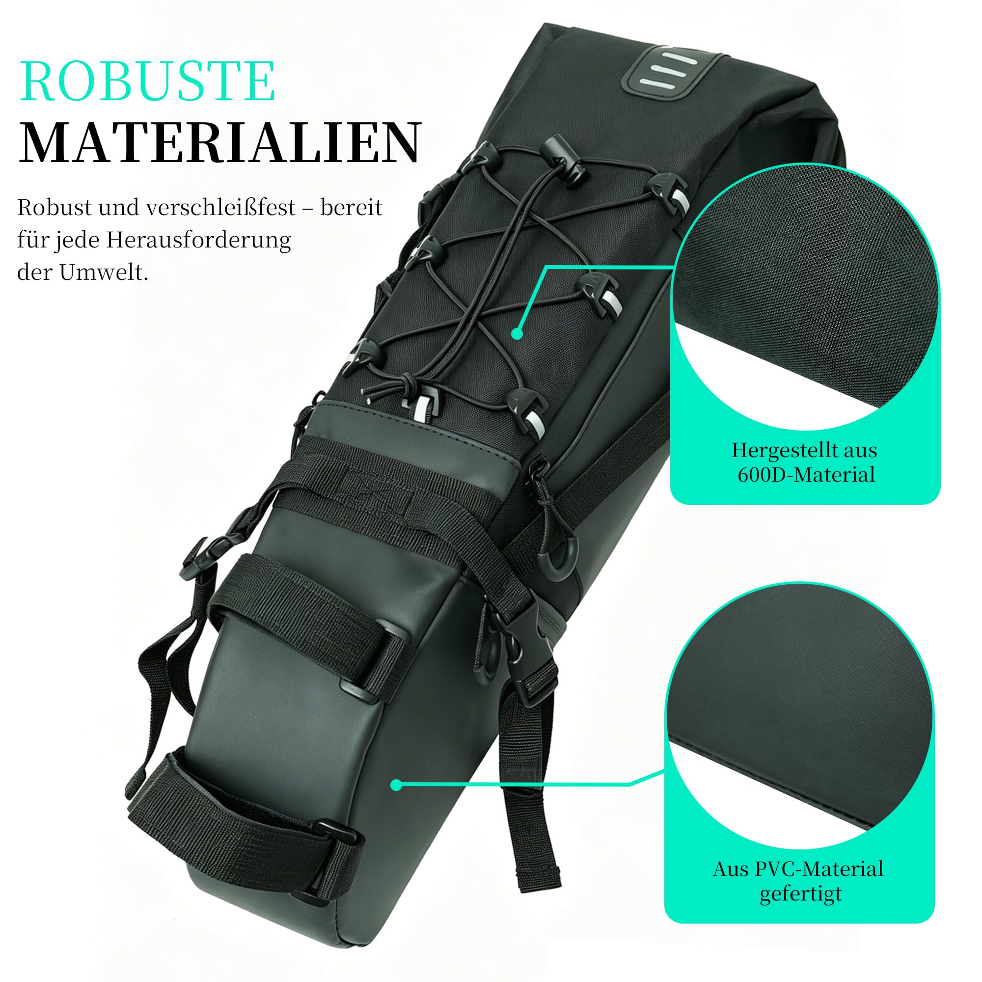 AUMTISC Fahrrad Satteltasche 11L,Sitztasche Aufbewahrungstasche für Outdoor Rennräder Fahrräder, Mountainbikes