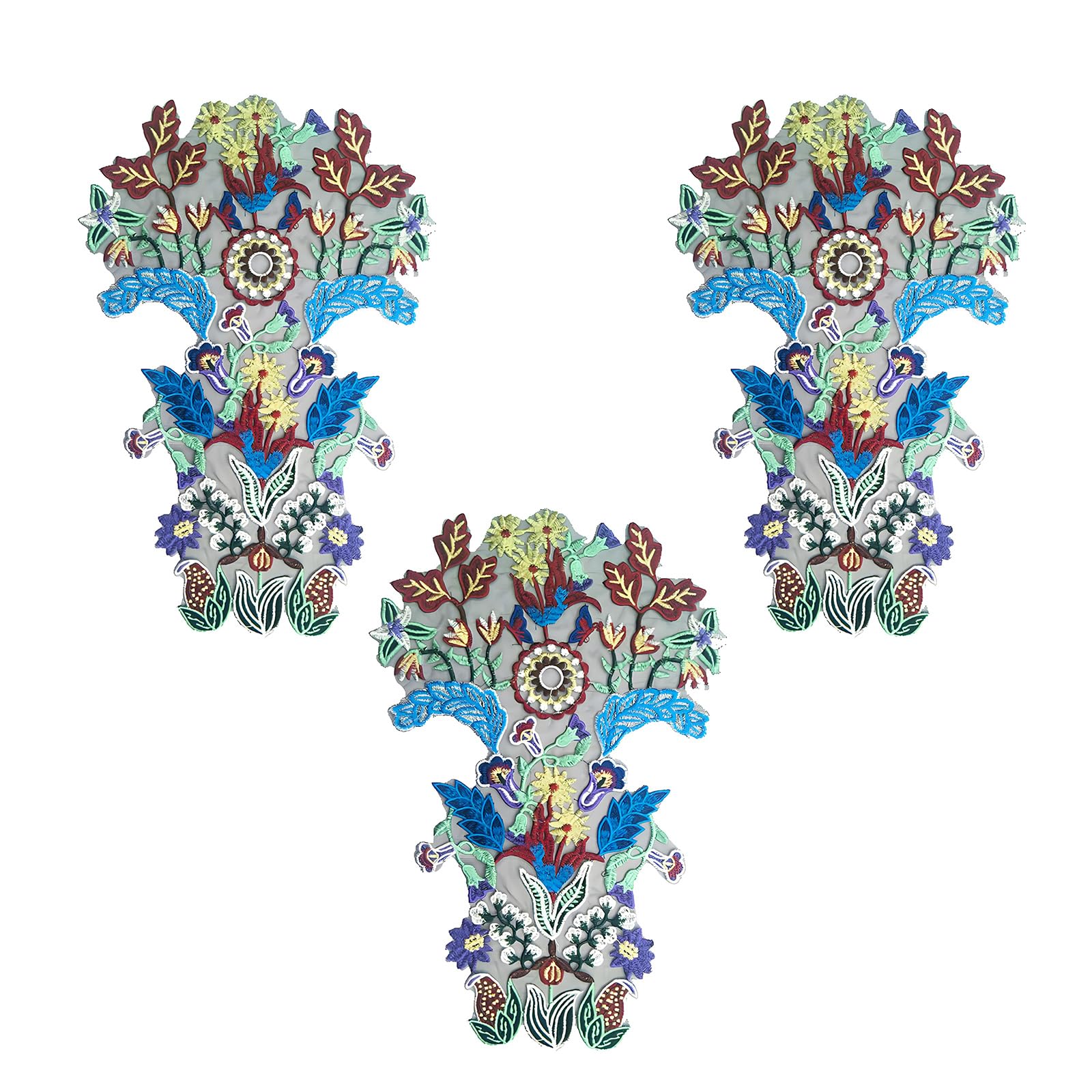 carotoe Textile Accent Embroidered Applique, Floral Sew-on Design for Clothing Embellishment, Dress Styling Floral Embroidery Applique Clothing Embellishment