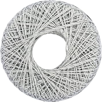 Aunt Lydia's Metallic Size 10 Crochet Thread, Silver/Silver, Single