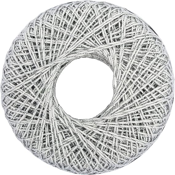 Aunt Lydia's Metallic Size 10 Crochet Thread, Silver/Silver, Single