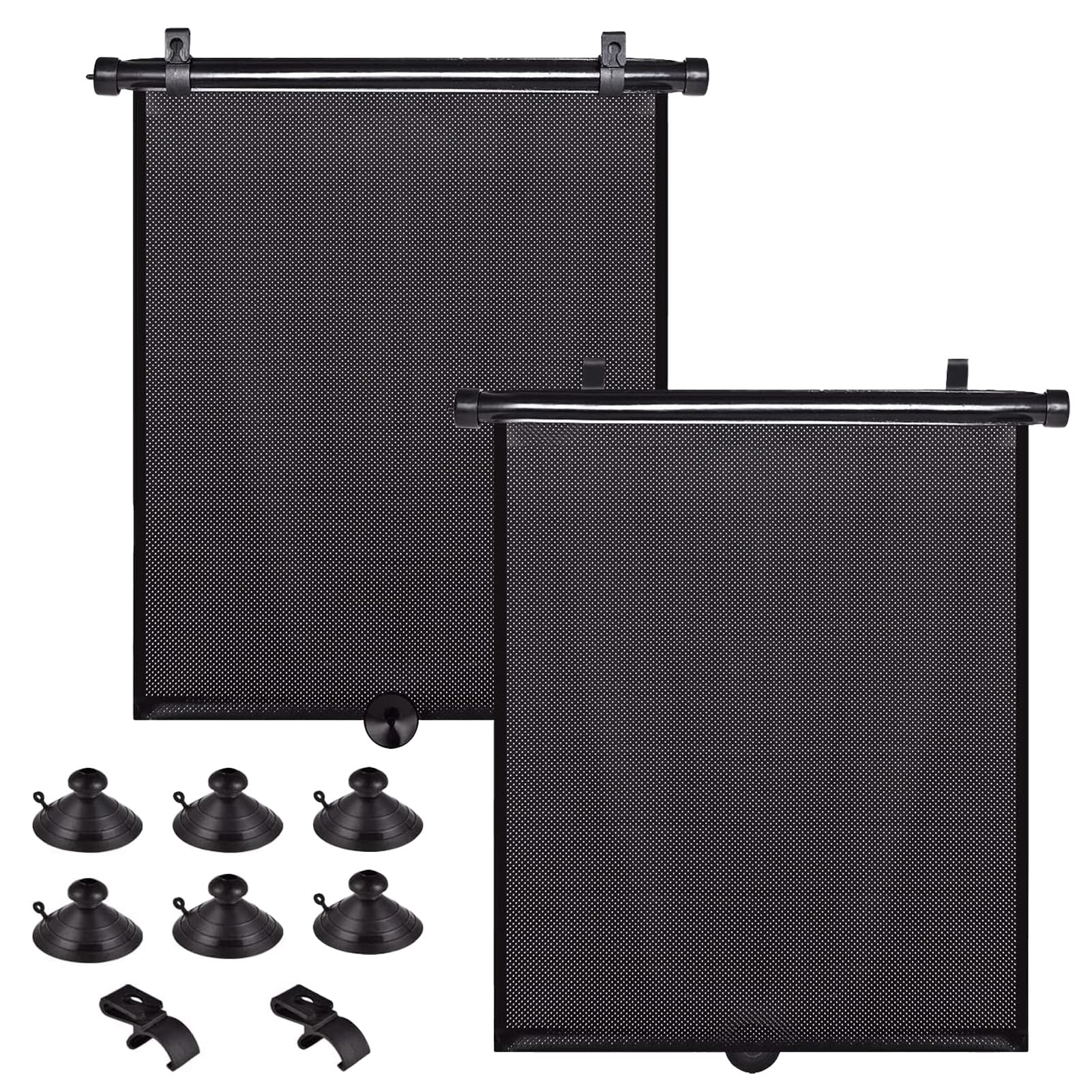 Photo 1 of 2 Pack Large Car Side Window Sun Shade for Baby, Retractable Roller Car Window Shades UV Protection, Clip-On Sunshade for SUV Truck Rear Side Window, 18" x 20" Vehicle Sun Protection Shade