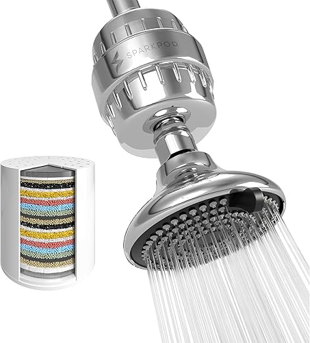 SparkPod Cabezal de ducha con filtro de ducha y 1 cartucho de filtro para reducir el cloro, la suciedad, los olores del agua de la ducha,
