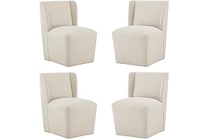 Modern Upholstered Dining Chair with Casters