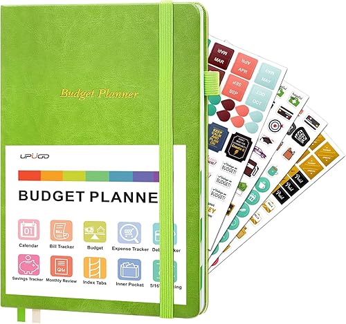 Miniatura 1 de Planificador de presupuesto, libro de cuentas mensuales UpUGo y rastreador de facturas, organizador financiero sin fecha, cuaderno de seguimiento de